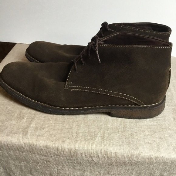 Johnston Murphy Suede Leather Chukka Brown Lace Up Mens Ankle Boots 13 - Picture 2 of 6